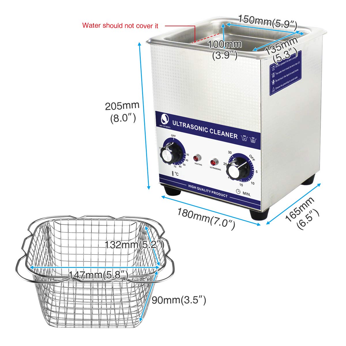Amazon | SKYMEN 2L 超音波洗浄機 60W 超音波洗浄器 機械的操作 時間