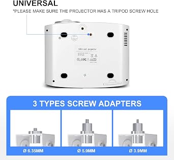 XINLEI Ceiling Mount for Mini Projector, Adjustable Wall Stand With 2 Free Adapters, White PR14MINIW