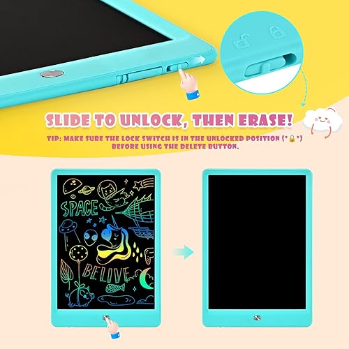 Miniatura 3 de EooCoo Juguetes para niños pequeños, regalos para niños, tableta de escritura LCD de 10 pulgadas, bloc de dibujo, libros para colorear sin desorden