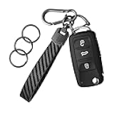 Leather Car Keychain,Carabiner Clip Key Fob Keychain for Home Car Keys Women Men