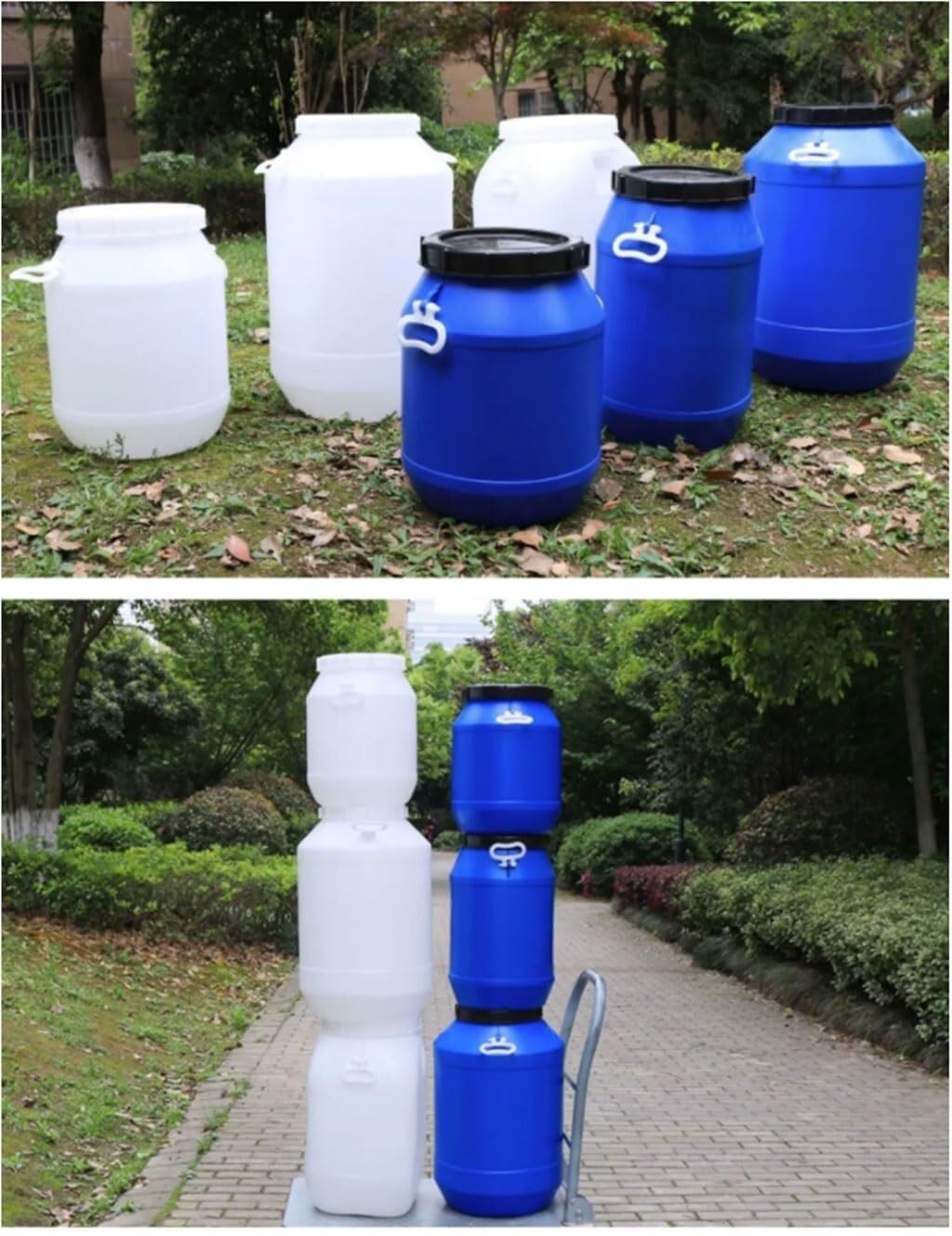 Serbatoio d'acqua 20L/30L/50L/60L secchio,Stoccaggio domestico,Plastica per uso alimentare all'aperto,Grande campo circolare