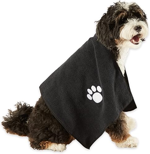 Miniatura 2 de Bone Dry Pet Drying Collection - Juego de toallas de microfibra bordada para mascotas, 15 x 30, color negro, S, 3 piezas