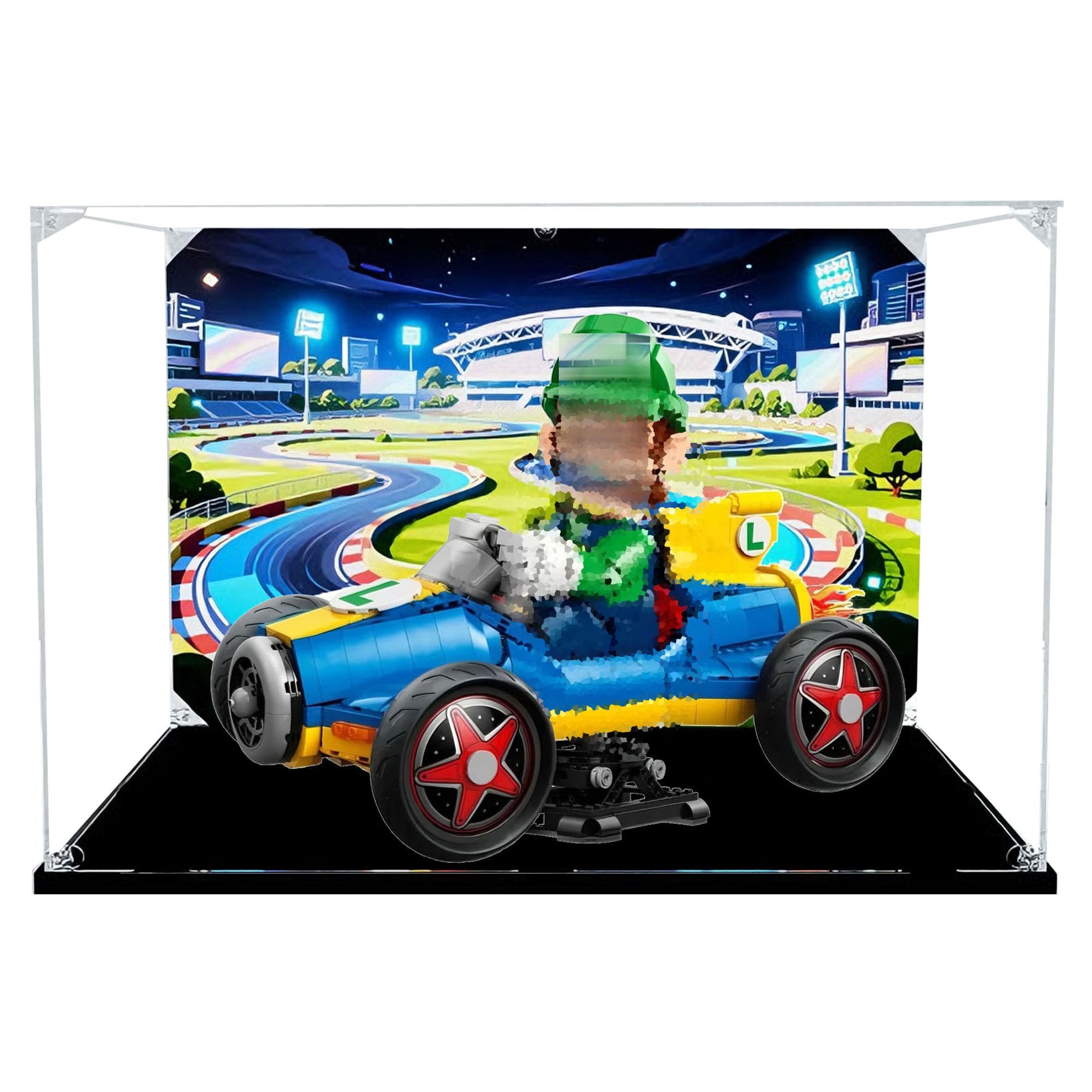 Acrylic Display Case for Le-go 72050 Go-Kart Model (Back spray B)