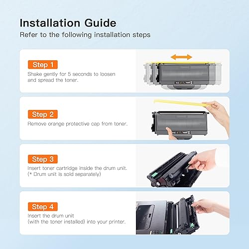 Vista 80 de E-Z Ink Cartucho de tóner compatible TN433 de repuesto para Brother TN433 TN-433 TN433bk TN431 para usar con impresora Brother MFC-L8900Cdw