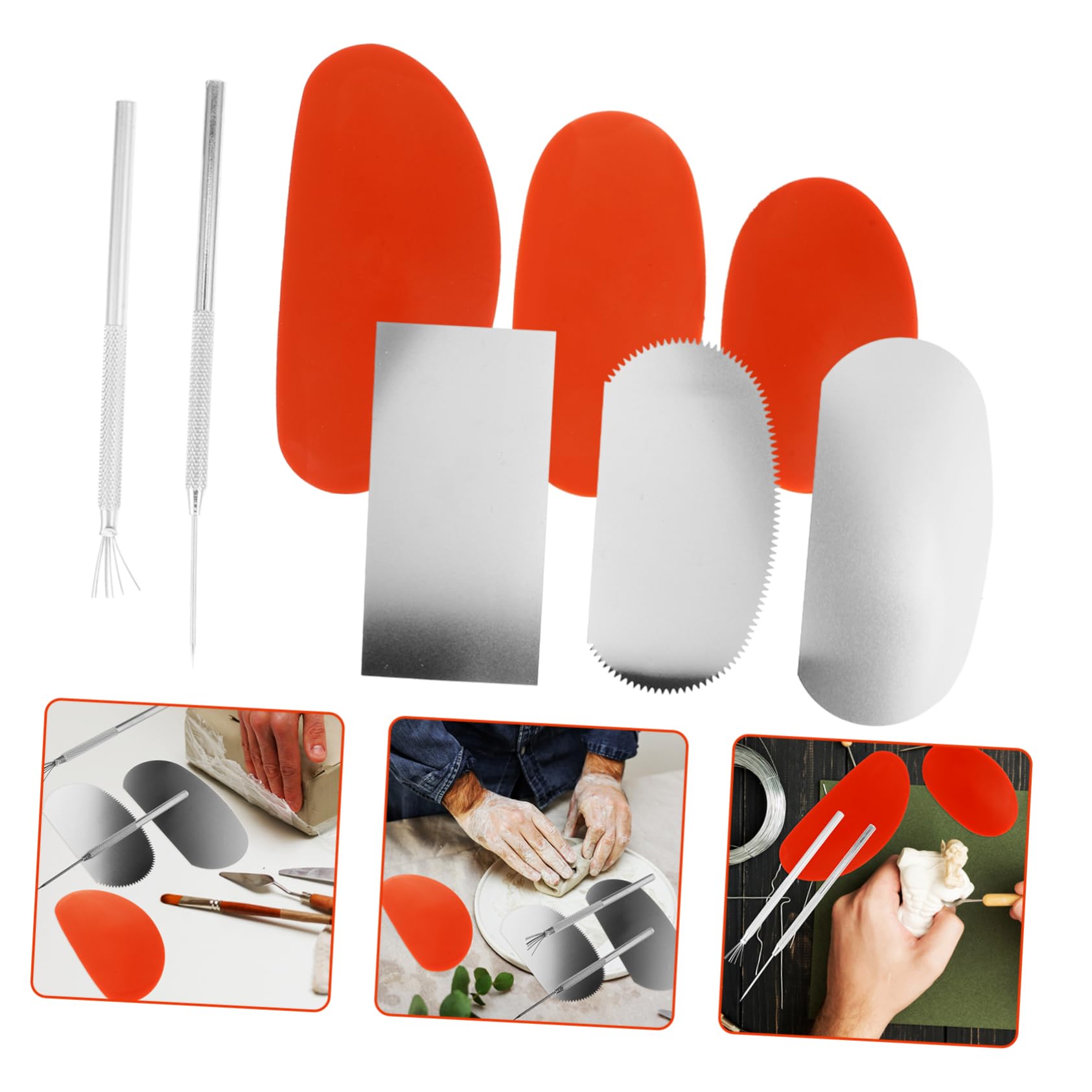 5sets Strumenti per Ceramica e Modellazione Argilla Utensili per Intaglio e Scolpitura per Artisti e Appassionati di Fai da Te