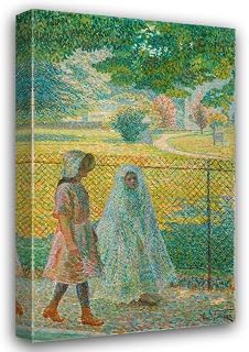 Ludovic Vallée 29x48 Huge Gallery Wrapped Canvas Museum Art Print Titled: La Communiante, Parc Montsouris (Circa 1920-1925)