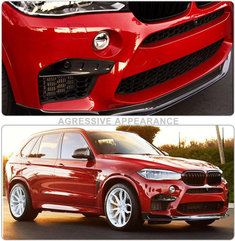 Real Carbon Fiber Front Bumper Fog Light Cover fits for BMW X5M F85 X6M F86 Sport Utility 2015-2019 Carbon Fiber CF Air Fender Vent Trims 2pcs/set