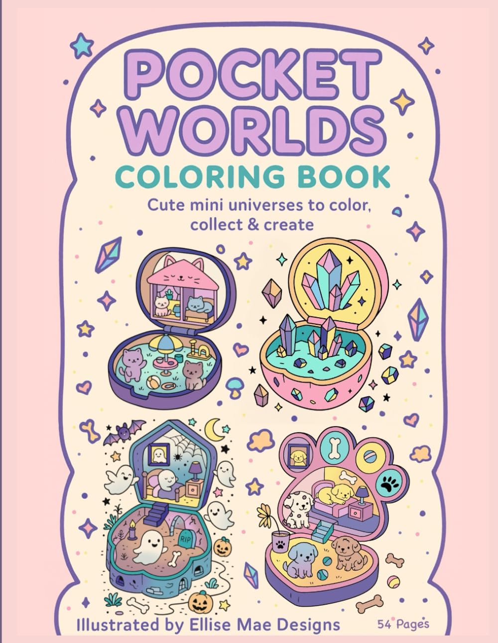 Pocket Worlds Colouring Book: Whimsical Mini Universes to Colour, Collect & Create – Cute Kawaii 3D Pocket Houses, Cozy Worlds & Magical Scenes for ... inspired by cute collectible and cozy world.