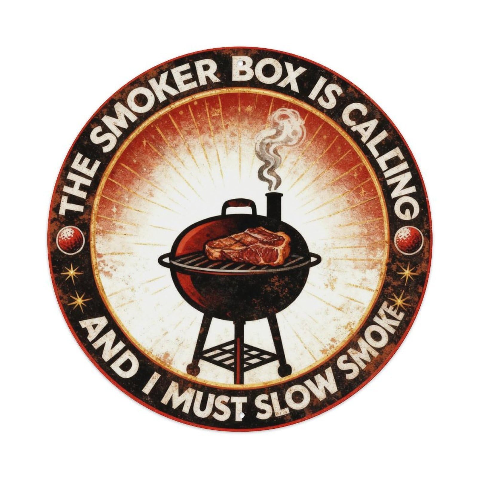 Smoker Brisket Badge Metal Tin Sign Plaque
