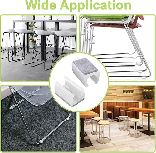 Miniatura 6 de UFURMATE Almohadillas para silla, 40 unidades, de plástico y fieltro, antideslizantes, para patas de silla, tapas para base redonda y de trineo