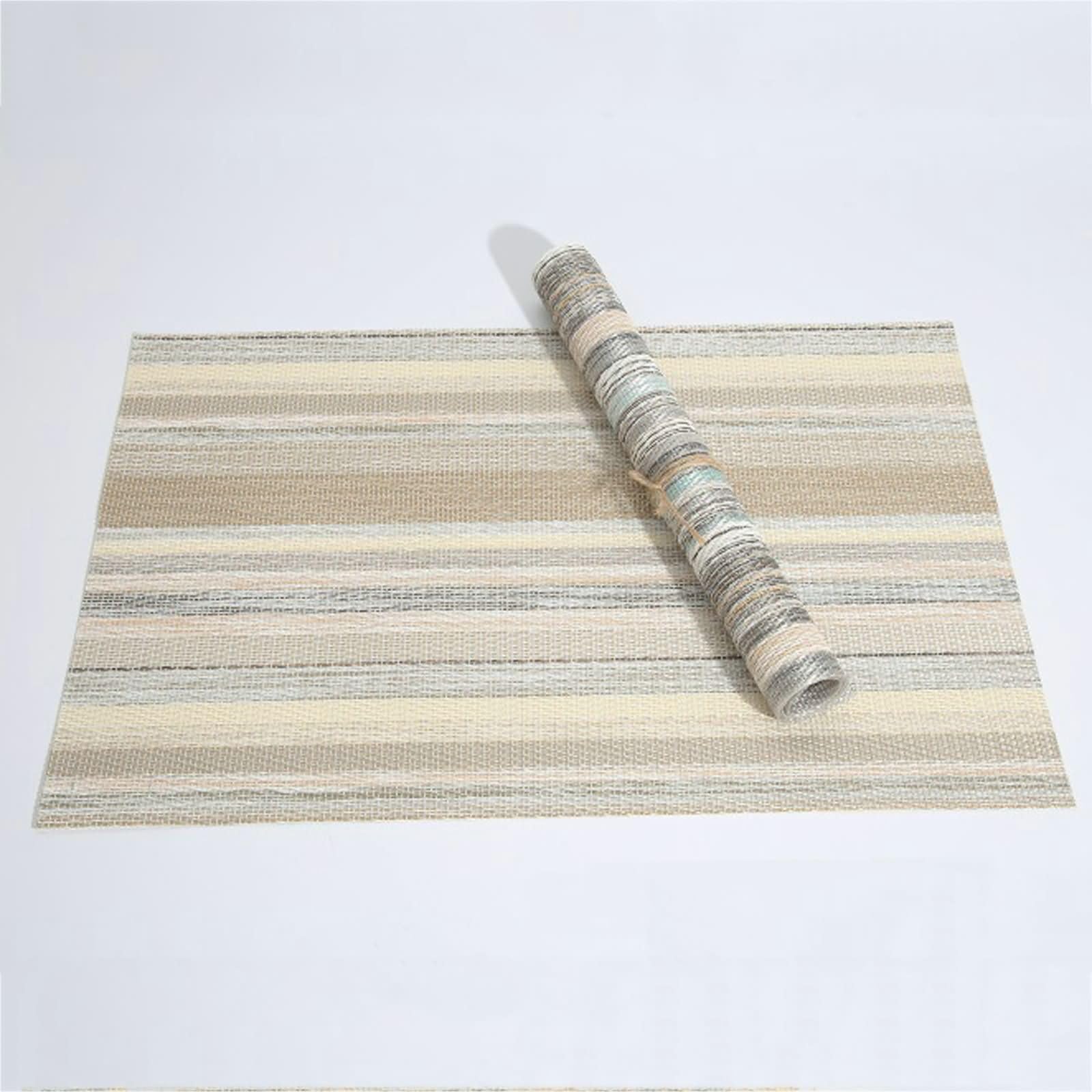 Prostokątne podkładki do jadalni 10 szt. zmywalne, 40 x 20 cm podkładki zmywalne, zielone, prostokątne z paskami