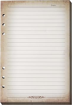 StoryForge Binder Refill A5 DND Notebook Journal Paper - 100 Sheets 200 Pages with Ring Holes & Immersive Parched Border Print