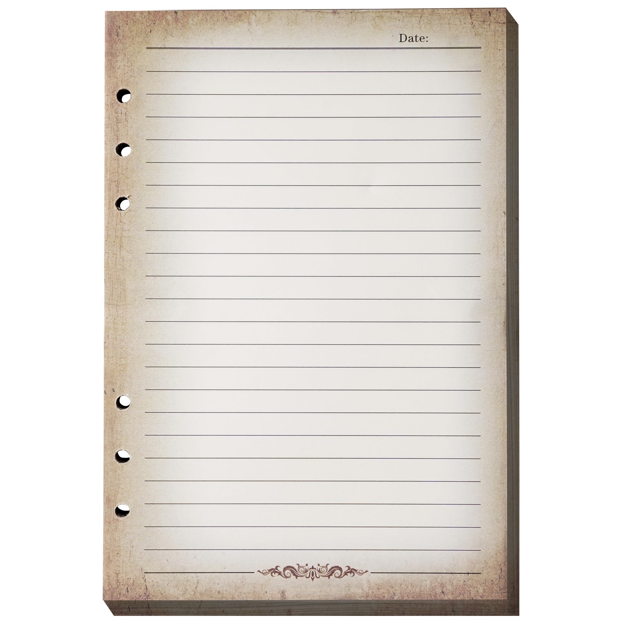 StoryForge Binder Refill: A5 DND Notebook Journal Paper - 100 Sheets (200 Pages) with Ring Holes & Immersive Parched Border Print