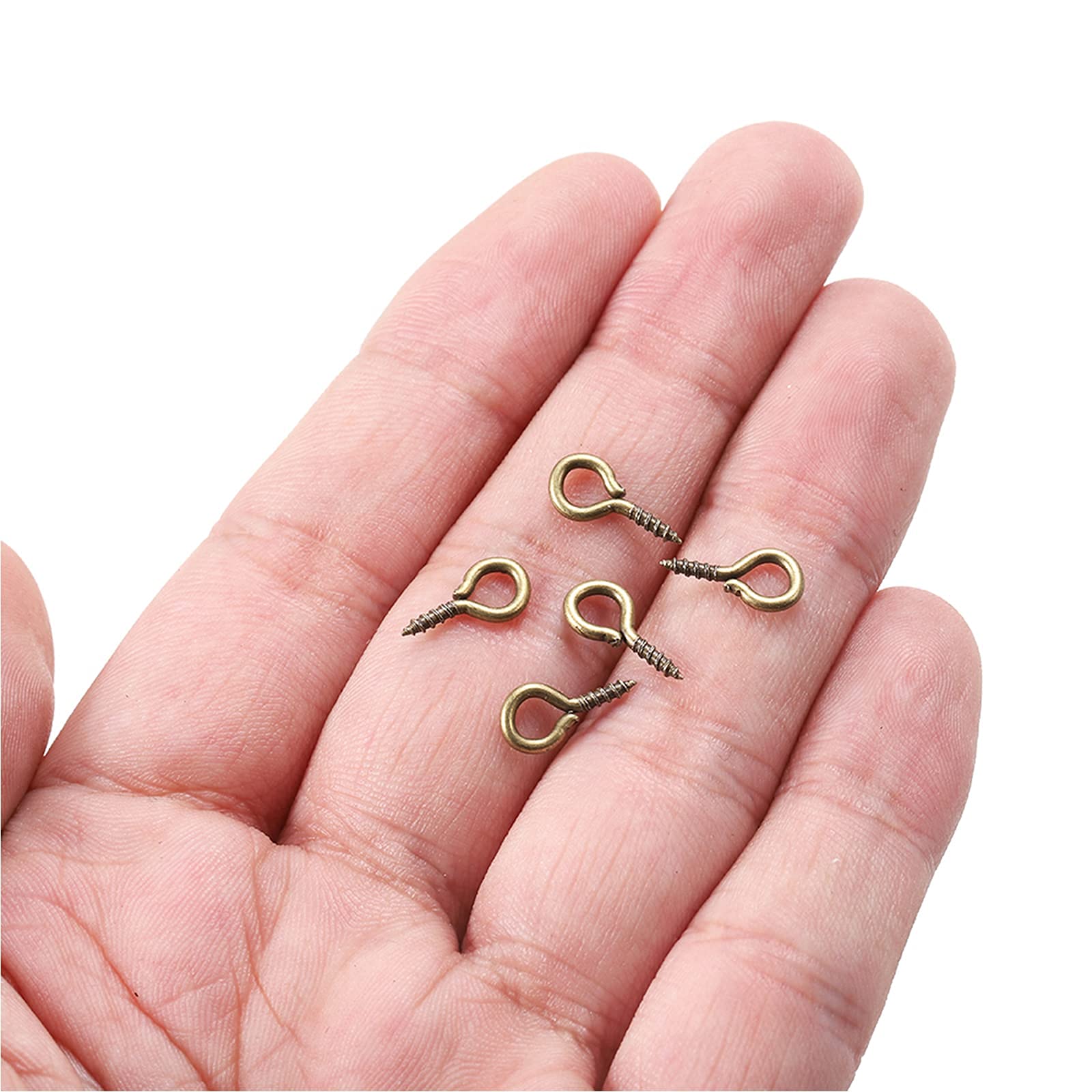 600 Pezzi Mini Viti a Occhiello, Ganci a Vite con Occhiello, Occhielli Viti Filettati Bulloni a Occhiello, Vite Perno Occhio in Metallo per Gioielli Creazione di Artigianato Fai da Te, 4 x 8 mm