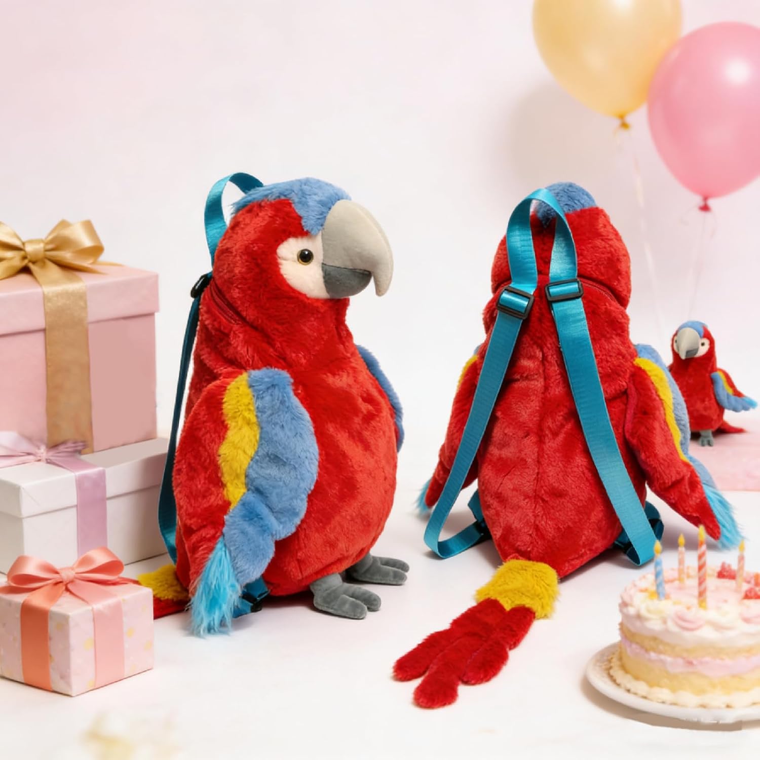 Parrot Backpack with Adjustable Strap and Stable Zipper Stylish Animal Backpack, Lightweight, Daily Use Multiple Color(1pcs/pack)