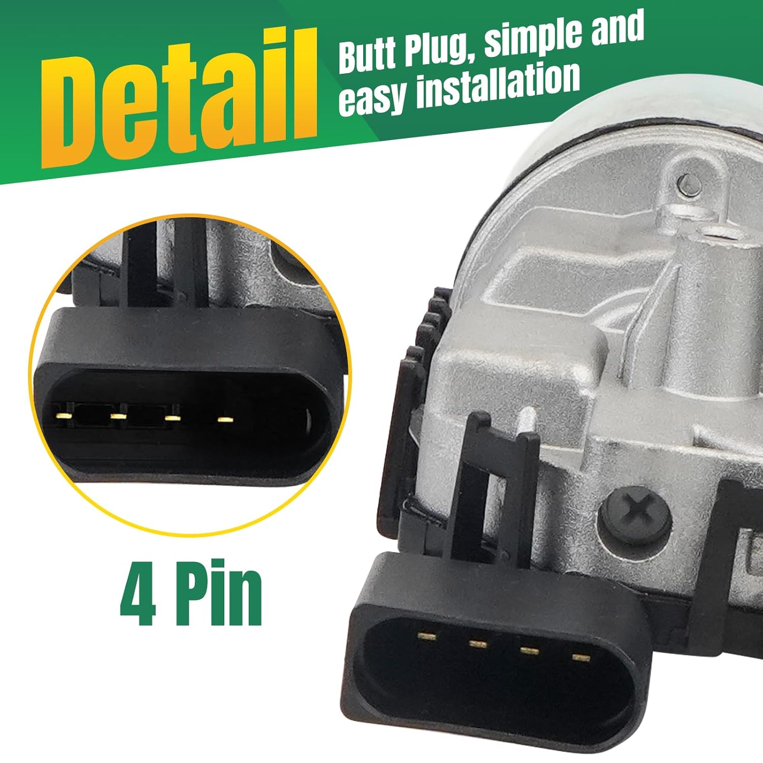 Windshield Wiper Motor Compatible with Volkswagen Jetta 2011-2018 Replace 6R1955119A 5C6-955-113A 5C7-955-113D 5C6-955-121A