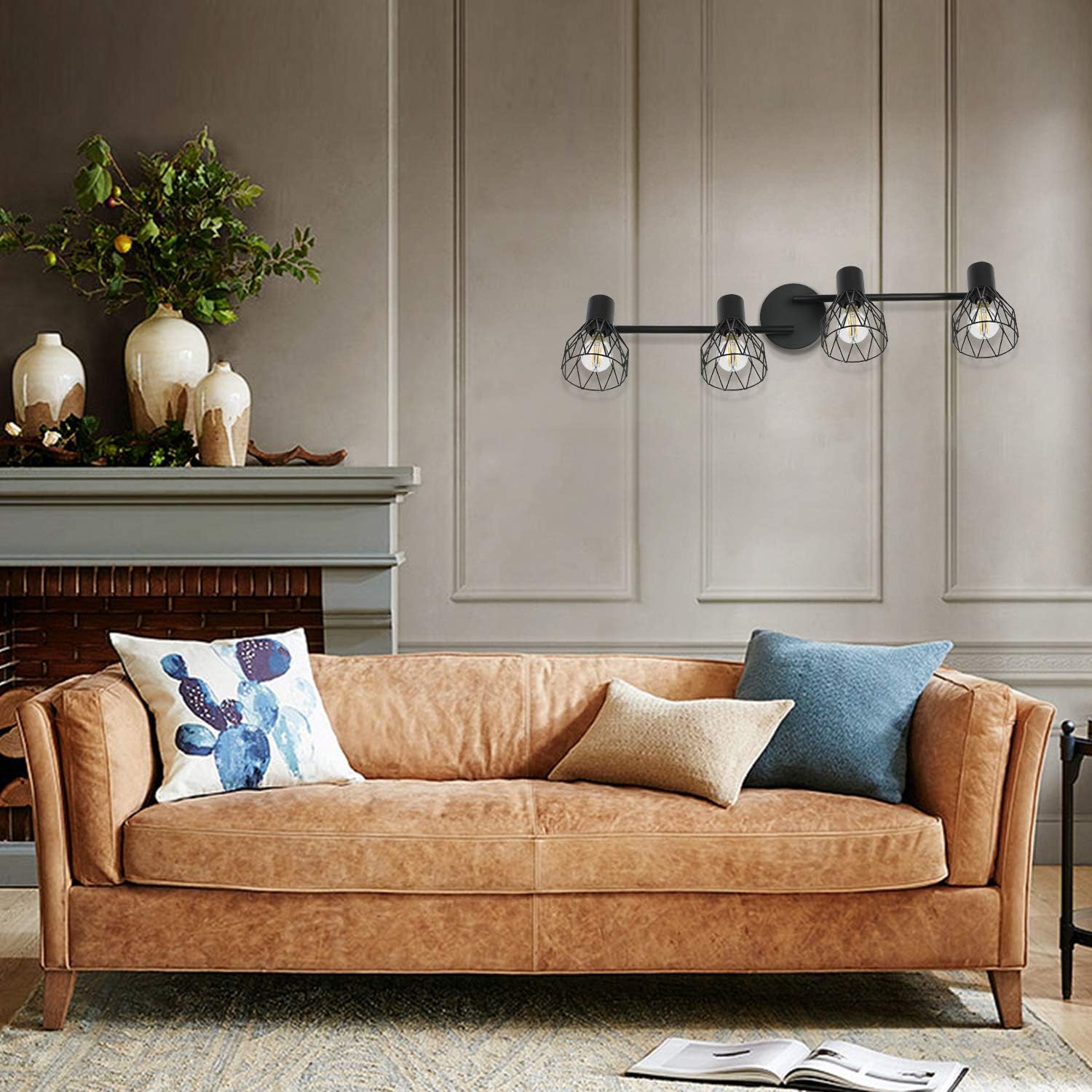 Lіmіtеd Dіѕсоunt Industrial Modern Bathroom Mini Vanity Light Fixtures Black Farmhouse Wall Sconces for Bedroom Bar Kitchen Dinning Living Room (4-Light)