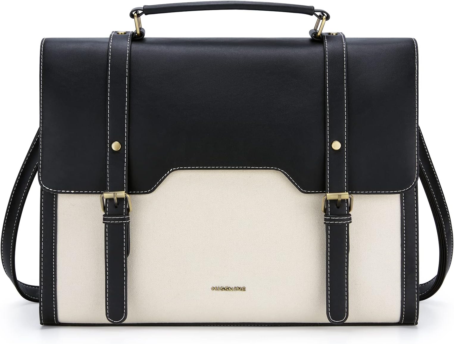 Laptop Bag 15.6 inch Canvas Messenger Bag for Women Professional Work Bag Shoulder Bag