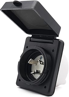 Veepeak 30 Amp Shore Power Inlet NEMA L5-30P 125V Twist Locking Power Plug for Marine Boat RV Trailer Camper, Weatherproof, ETL Listed