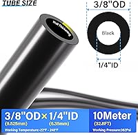 Vista 3 de TAILONZ PNEUMATIC Negro DOT 3/8 pulgadas de 32.8 ft 32.8ft Nylon Air Tubing Kit Tubería Manguera de tubería de línea de aire Tubería o transferencia