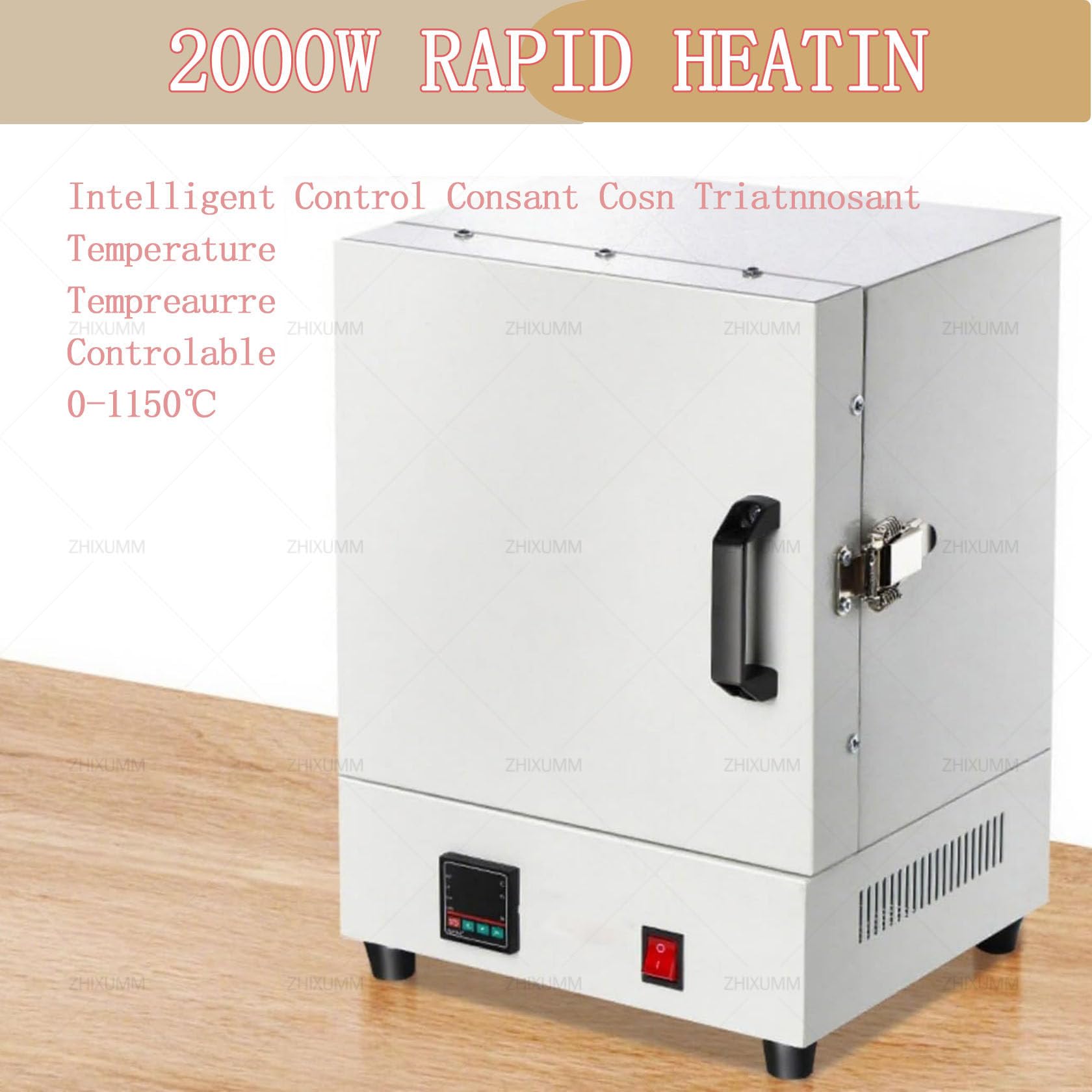 Horno De Mufla EléCtrico De Laboratorio para CeráMica De 2000 W, Horno EléCtrico De 1150 °C para FusióN De Metales, para OdontologíA, Trabajos De CeráMica Y Tratamiento De Joyas.