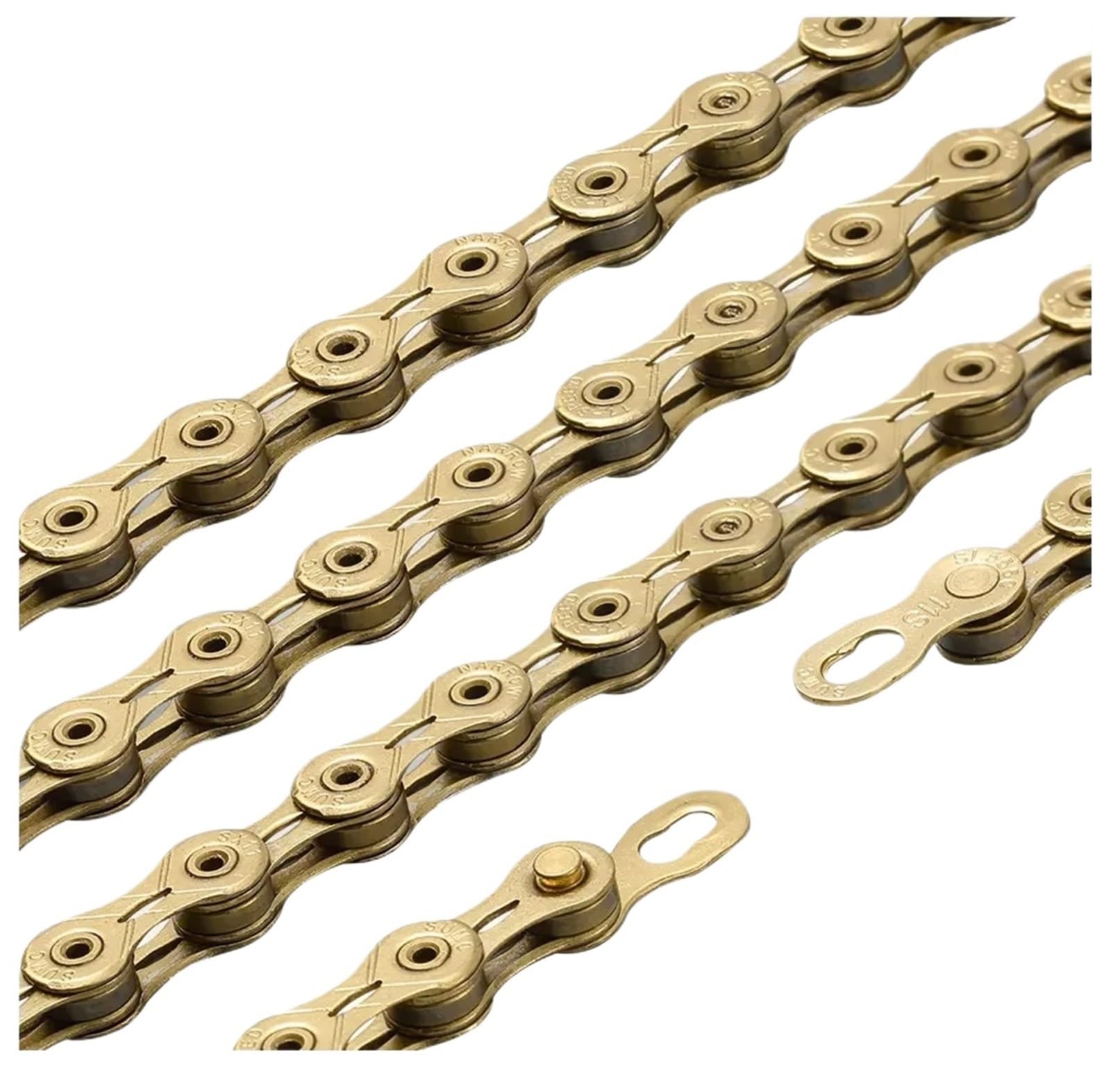 Chaîne de vélo 12 vitesses avec revêtement diamant, for VTT, vélo de route ultraléger et accessoires.(12V GOLD)