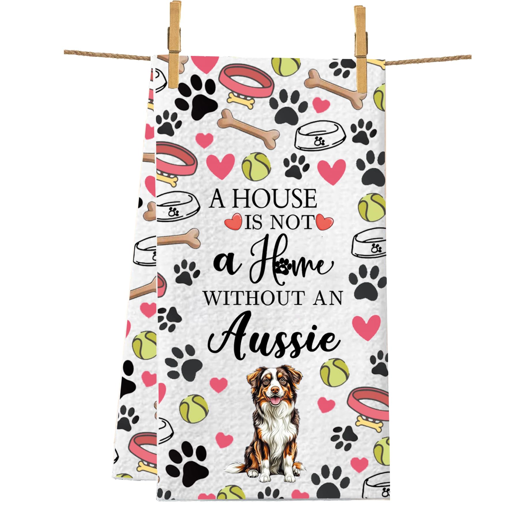 Torchon de cuisine chien australien anti-traces pour éliminer l'humidité sur la vaisselle