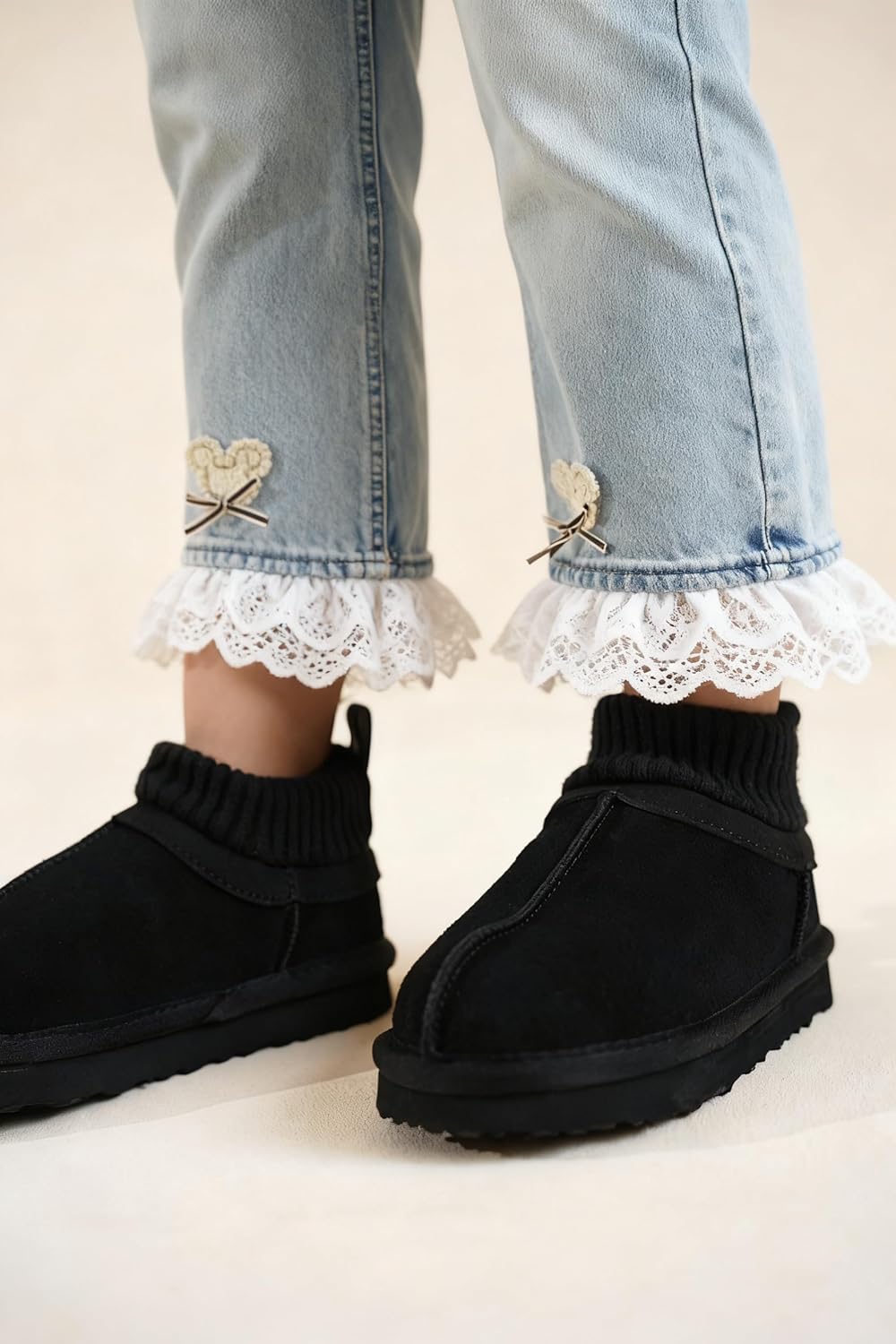 Project Cloud 100% Genuine Leather & Australian Shearling Slippers for Kids - Memory Foam Fuzzy & Non-Slip Fluffy Slippers Girls Footwear & Boys Footwear, Kids Unisex Shoes - Image 2