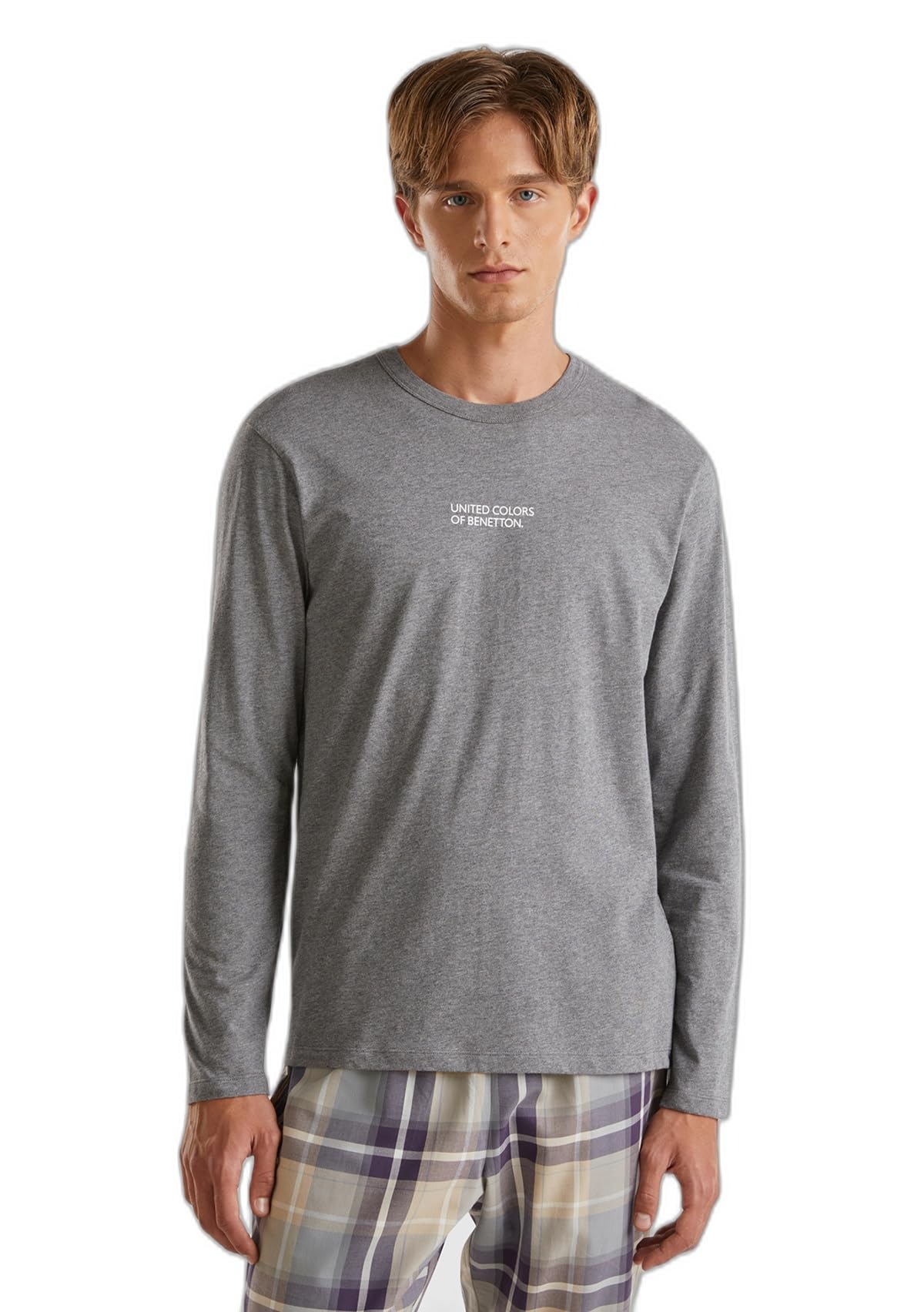 United Colors of Benetton Men's Pyjama Top, Gray, M