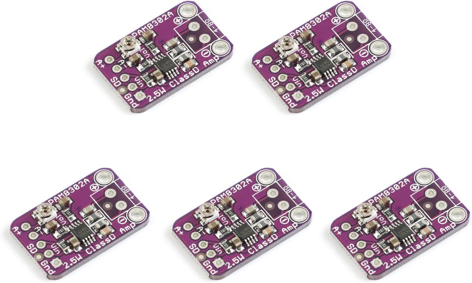 5Pcs PAM8302 Single Channel Audio Amplifier Module Board D 2.5W MP4 Audio Power Amplifier Board Amp MP3 PAM8302 Module