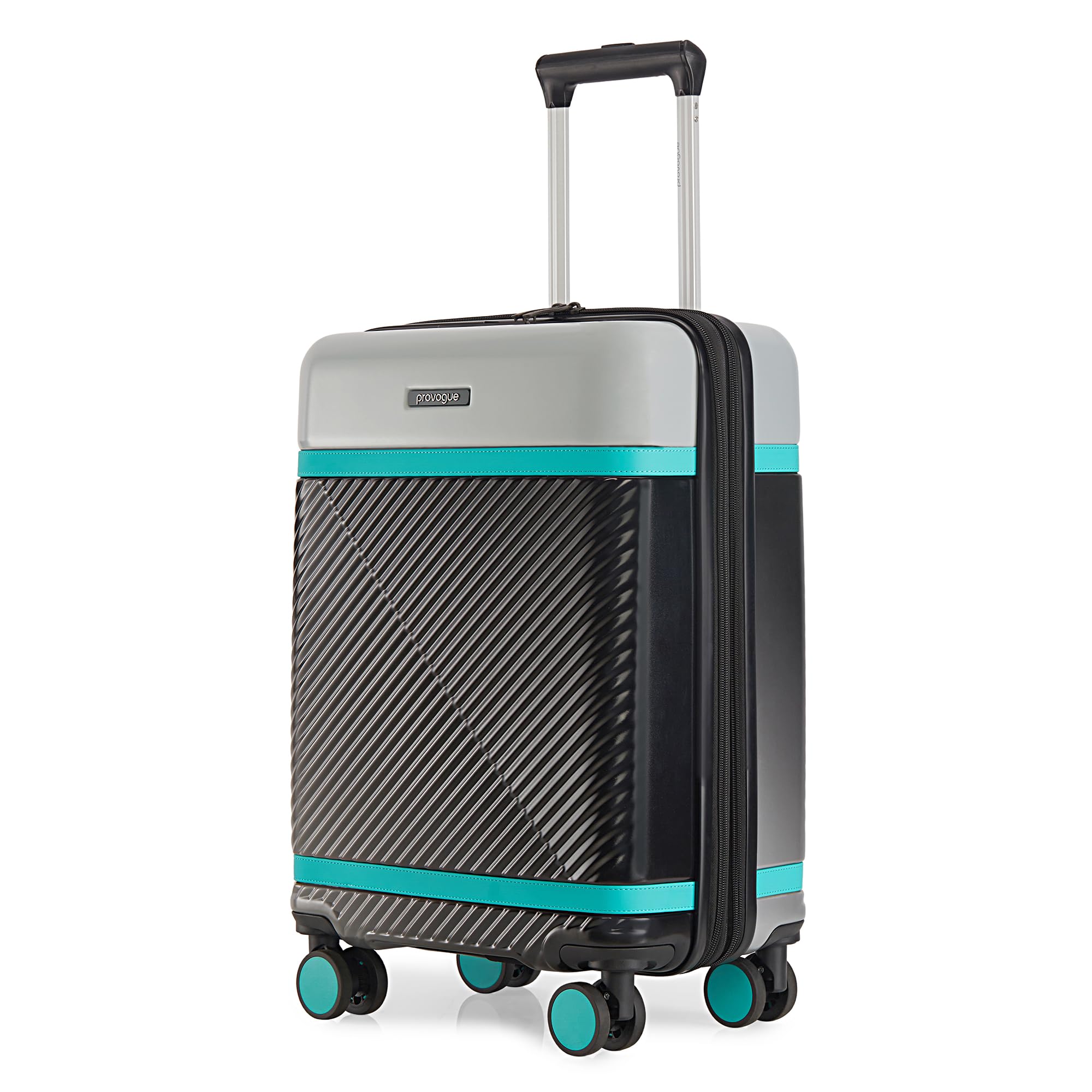 provogue Linea Hard-Sided PC 55 Cm Suitcase/Cabin Trolley Bag Small| Expandable Space with 8 Wheels Trolley Bags for Travel | Lightweight with Combination Lock | 3 Year Warranty (Galaxy Black)-picture-24