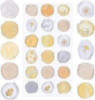 Vista 8 de Calcomanías de sello de cera ámbar transparente, 54 piezas de sellos de sobres con temática floral, calcomanías adhesivas para Navidad, invitaciones