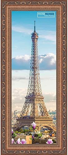 Miniatura 6 de Poster Palooza Marco de fotos de madera tradicional dorado antiguo de 10 x 24 pulgadas con plexiglás acrílico UV, respaldo de tablero de espuma y