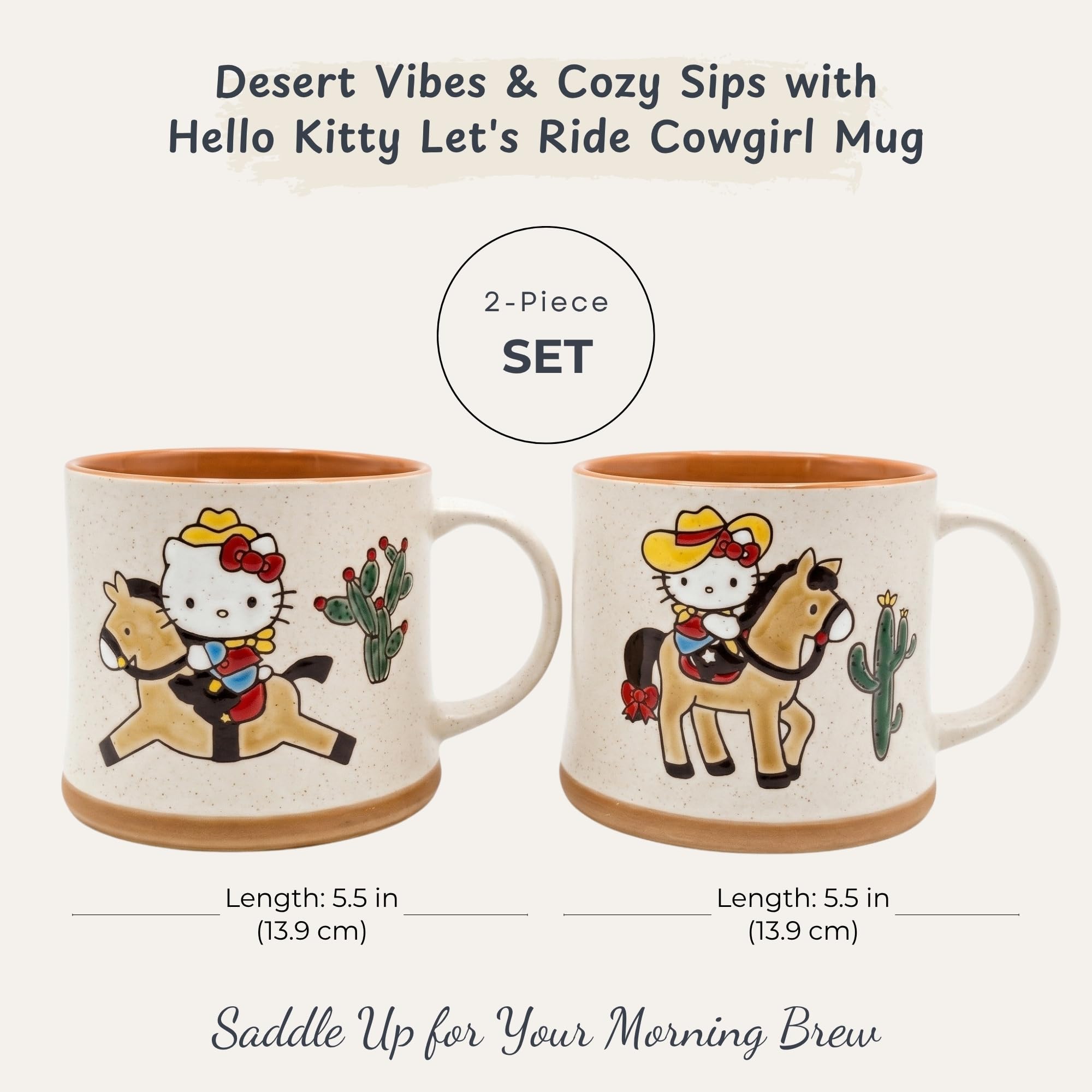 Amazon.com | Hello Kitty Let's Ride Cowgirl Mug, 18 oz, 5.5