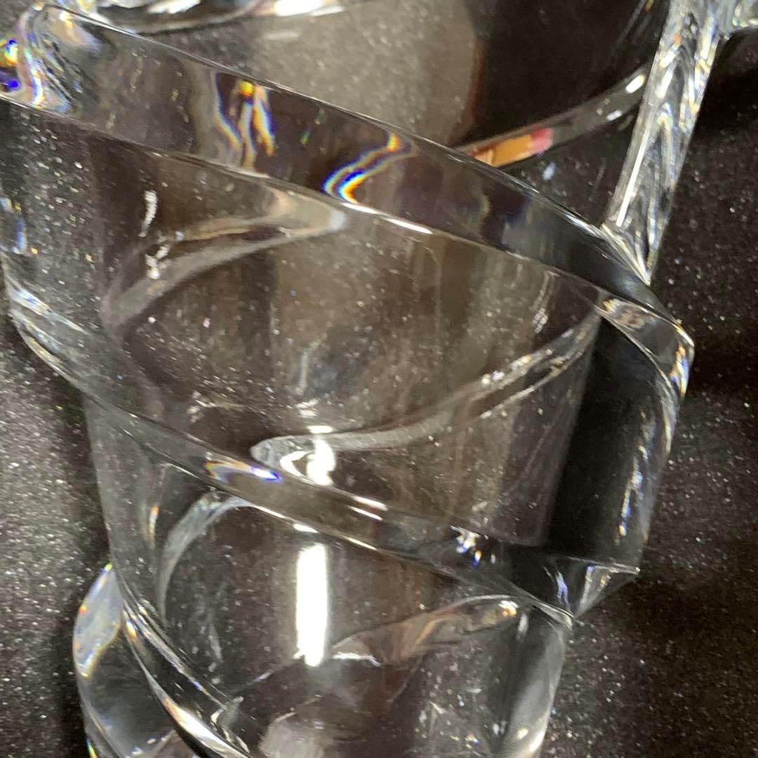 未使用 バカラ スパイラル フラワーベース 花瓶 クリスタル 20cm