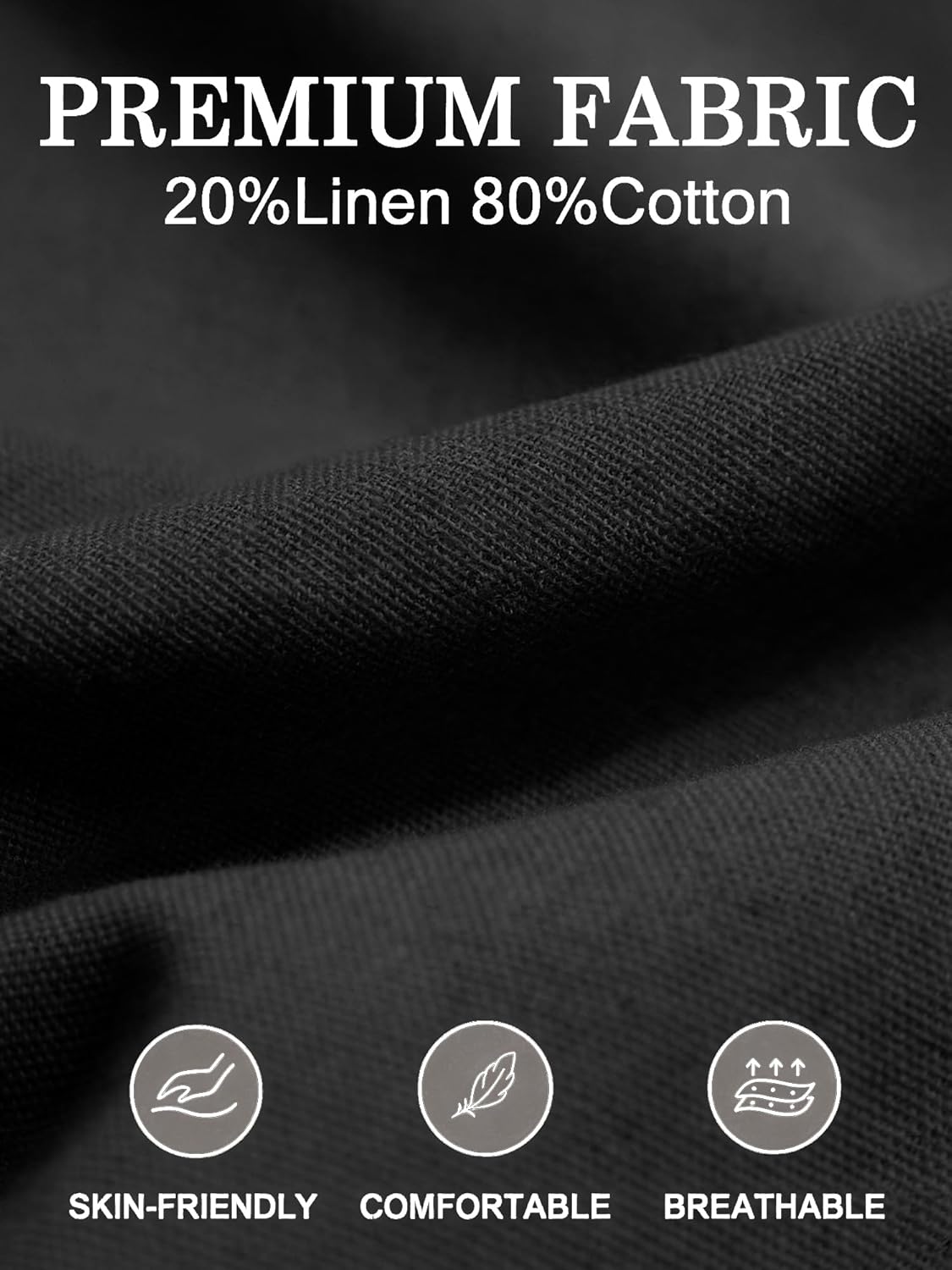 PLEPAN Mens 5 Inch Linen Shorts - Casual Elastic Waist Drawstring Summer Beach Shorts with Pocket - Image 5