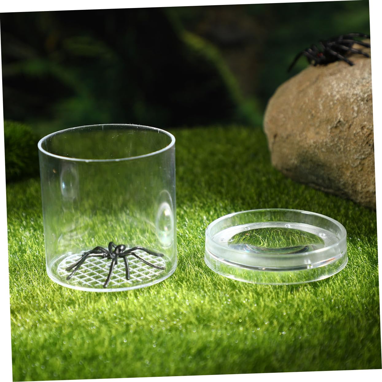 Caja de Observación de Insectos Lupa, 9 Piezas de Plástico | Aumento Triple, Tapa Flujo de Aire, para Niños y Niñas, Kit Educativo de Exploración