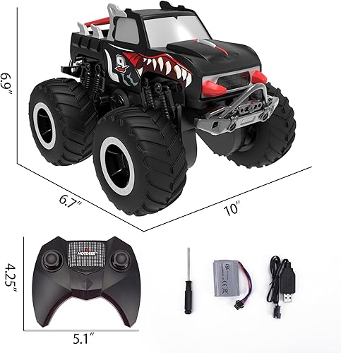 Miniatura 5 de Hiitytin Juguetes de camión de automóvil RC 120, auto de control remoto recargable para niños, 2.4 GHz, impermeabilización de la carrocería del