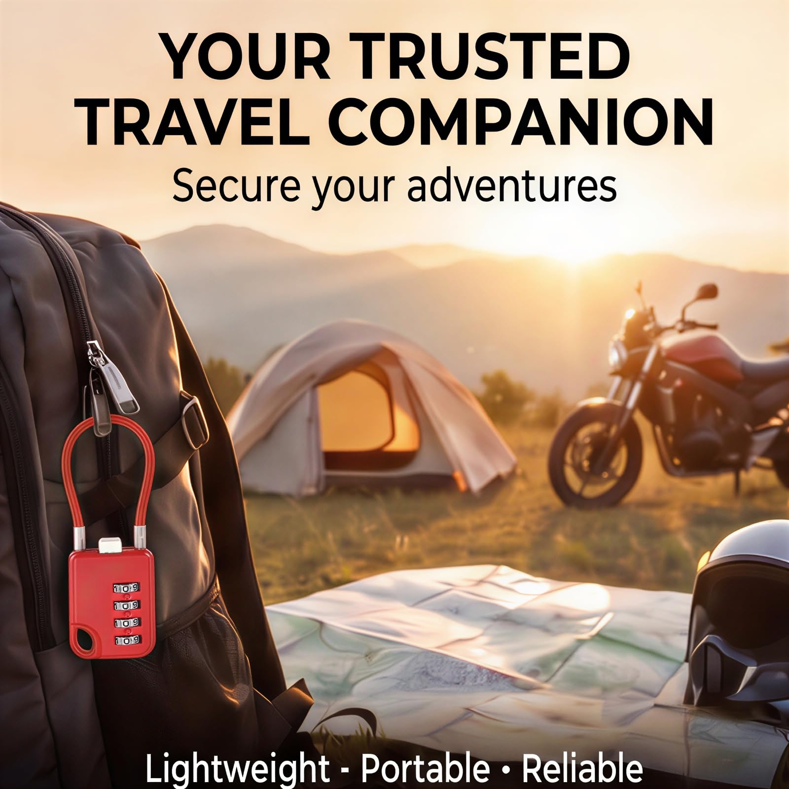 Cadenas à combinaison à 4 chiffres avec câble flexible de 7.9in / 20 cm – 12 verrous réinitialisables pour valise, bagages, sac à dos, boîte à outils, casiers de gym, casiers, casque, bleu