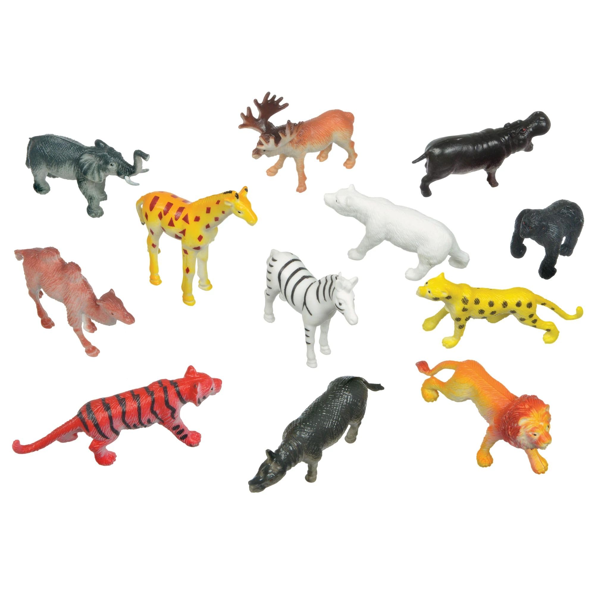 Zoo Animals Mega Pack Plastic Favor - 2.5" | Assorted Design | Pack of 48