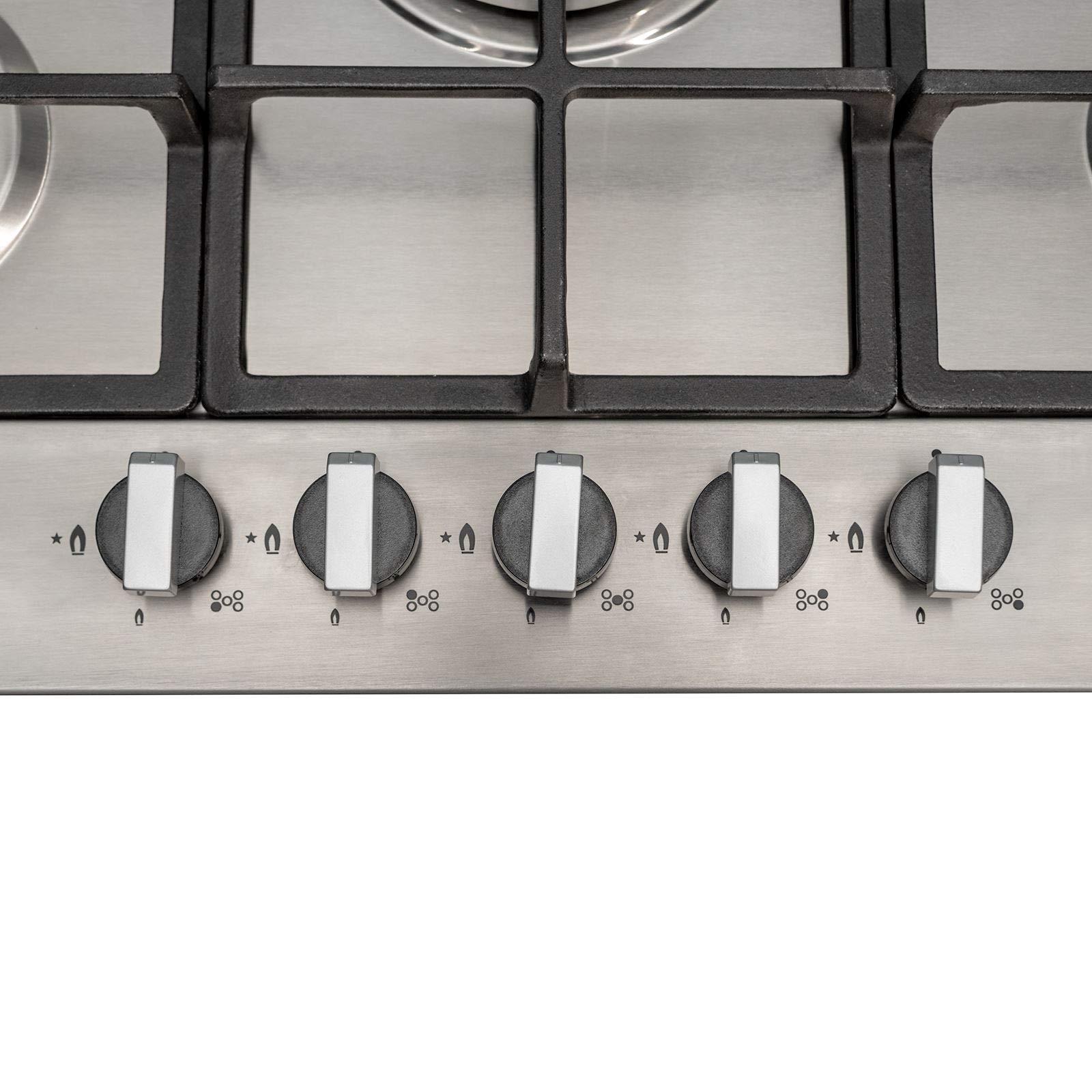 SIA 60cm Stainless Steel Fan Oven, 70cm 5 Burner Gas Hob And Chimney Cooker Hood — view 7