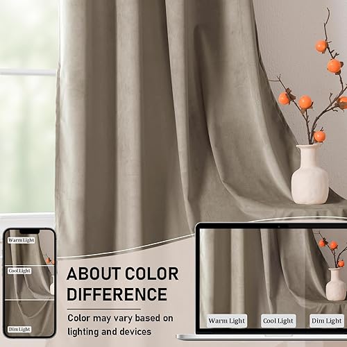 Miniatura 130 de Cortinas de terciopelo JIUZHEN, cortinas opacas suaves de terciopelo retro para dormitorio, cortinas elegantes con reducción de ruido y Rosa