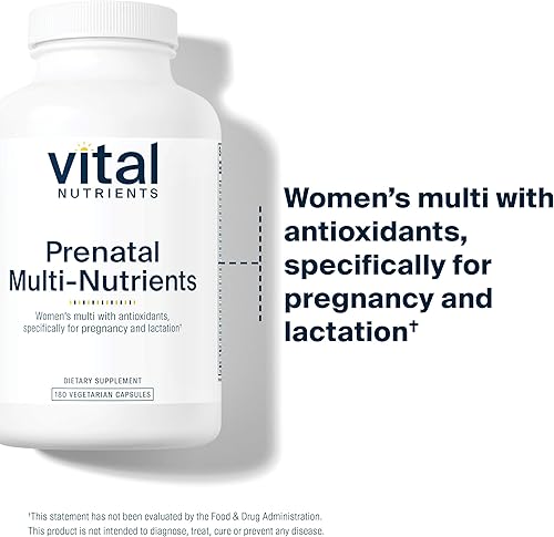 Miniatura 3 de Vital Nutrients - Multi-Nutrientes PreNatal - Fórmula multivitamínica/mineral para mujer con potentes antioxidantes - 180 cápsulas vegetarianas por