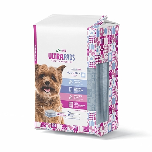 Tapete Higiênico Premium para cães Petlike Ultrapads Aroma Bebê 60cmx60cm 30 unid. Tapete Higiênico Premium para cães Petlike Ultrapads Aroma Bebê 60cmx60cm 30 unid.