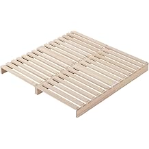 Merax Bed Frame, Pallet Bed, Set of 4, Natural Pine Wood, Lightweight, Compatible with Robot Vacuum Cleaners, Stackable, Freely Assemble