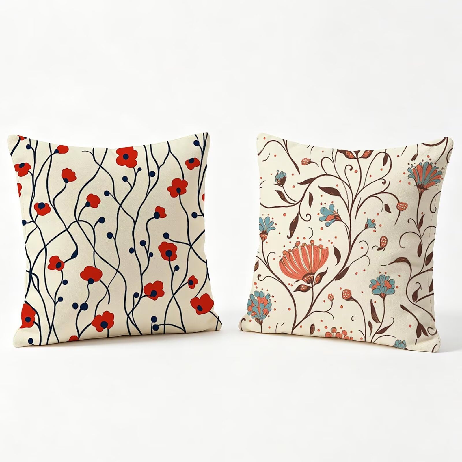 Lot de 2 housses de coussin 70x70 fleur en velours, une idée cadeau femme idéale