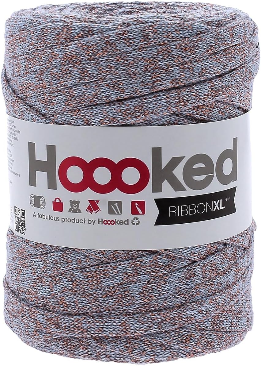 Hoooked RXL Lurex 1 RibbonXL Lurex Glitter Silver Cotton Yarn - 120M 250g