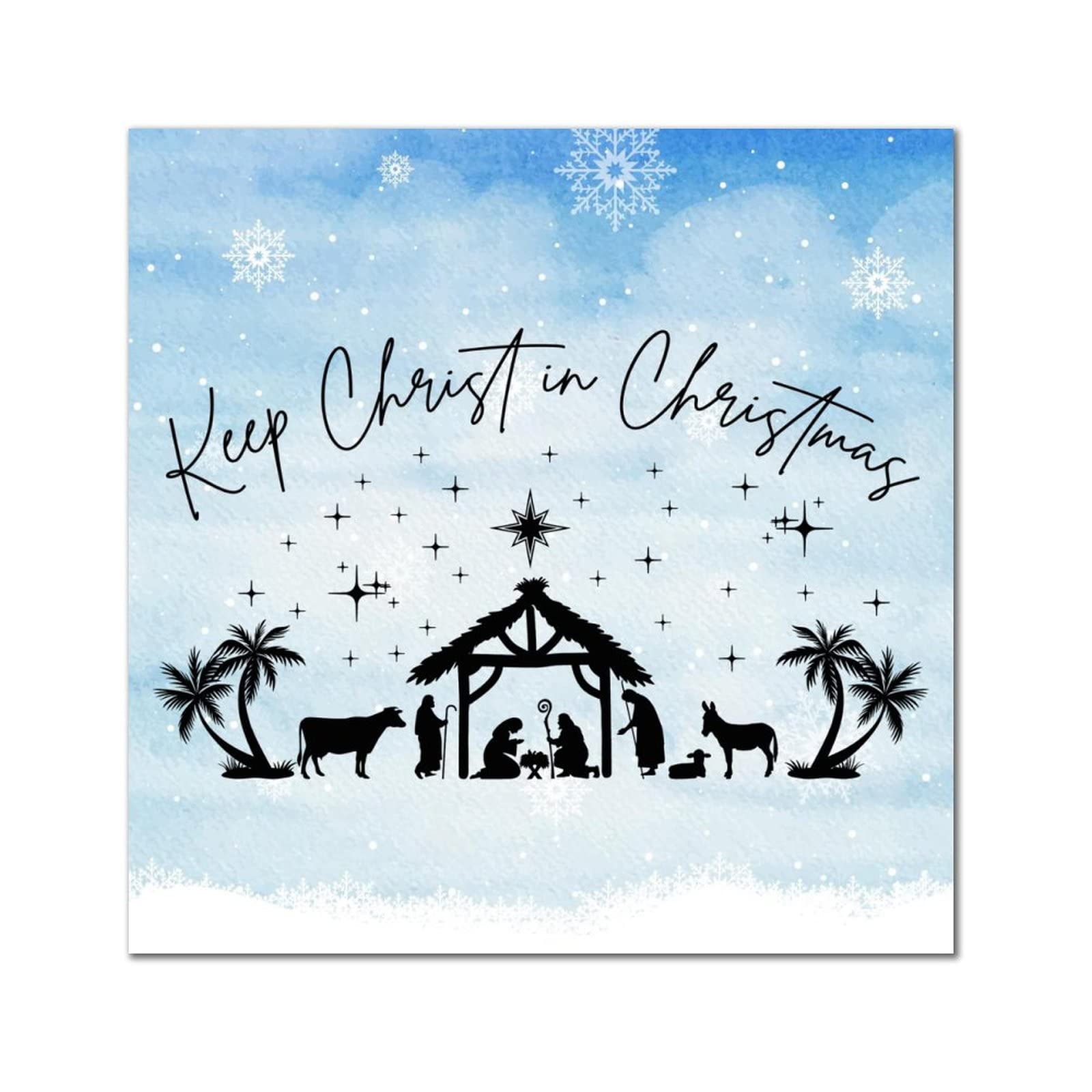 Plaque Keep Christ in Christmas en bois noble pour décoration murale chic