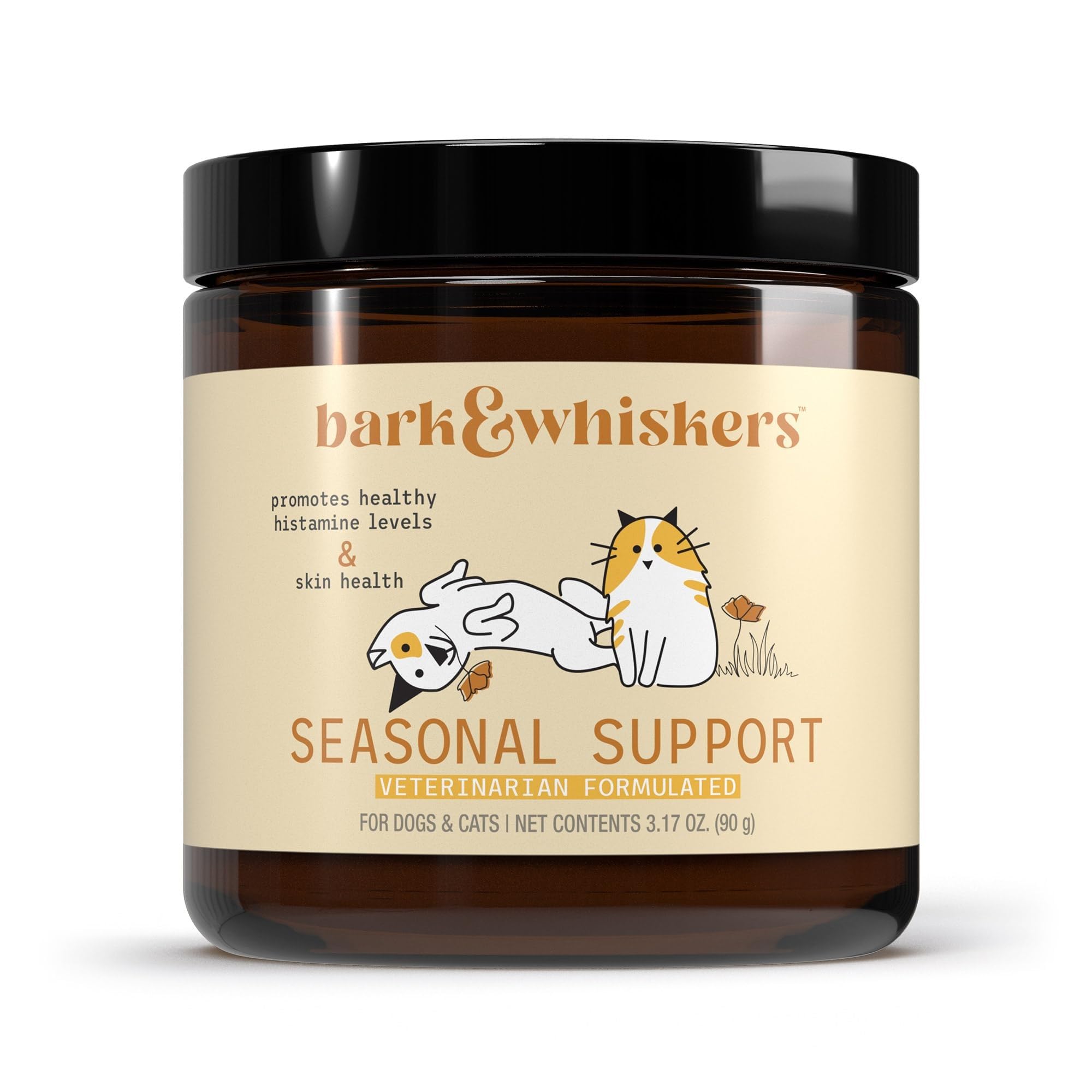 Dr. Mercola Bark & Whiskers Seasonal Support - Immune Support for Dogs & Cats - Quercetin - Butterbur Extract - Organic Stinging Nettle - 3.17 oz (90