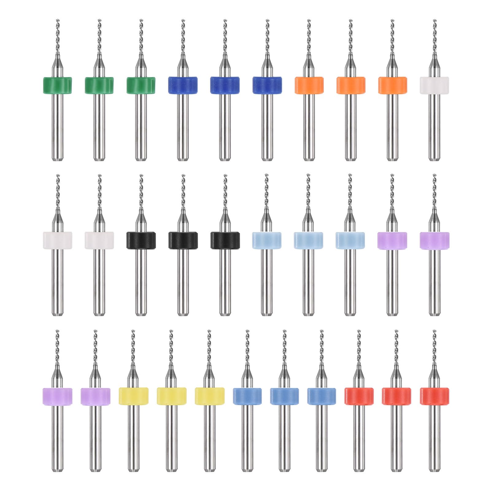 PATIKIL 30 Pack 1.05mm Micro Drill Bits 1/8" Shank Carbide Tungsten Steel 135° Mini Small Bits Print Circuit Board Drilling Tool for CNC Engraving Precision Machinery